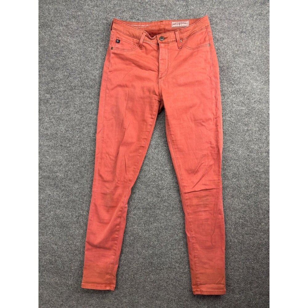 AG Anthropologie Abbey Jeans Women's 26 Salmon Pink Super Skinny High Rise Ankle
